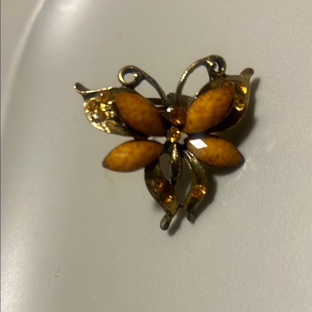 Butterfly Ring Amber Color